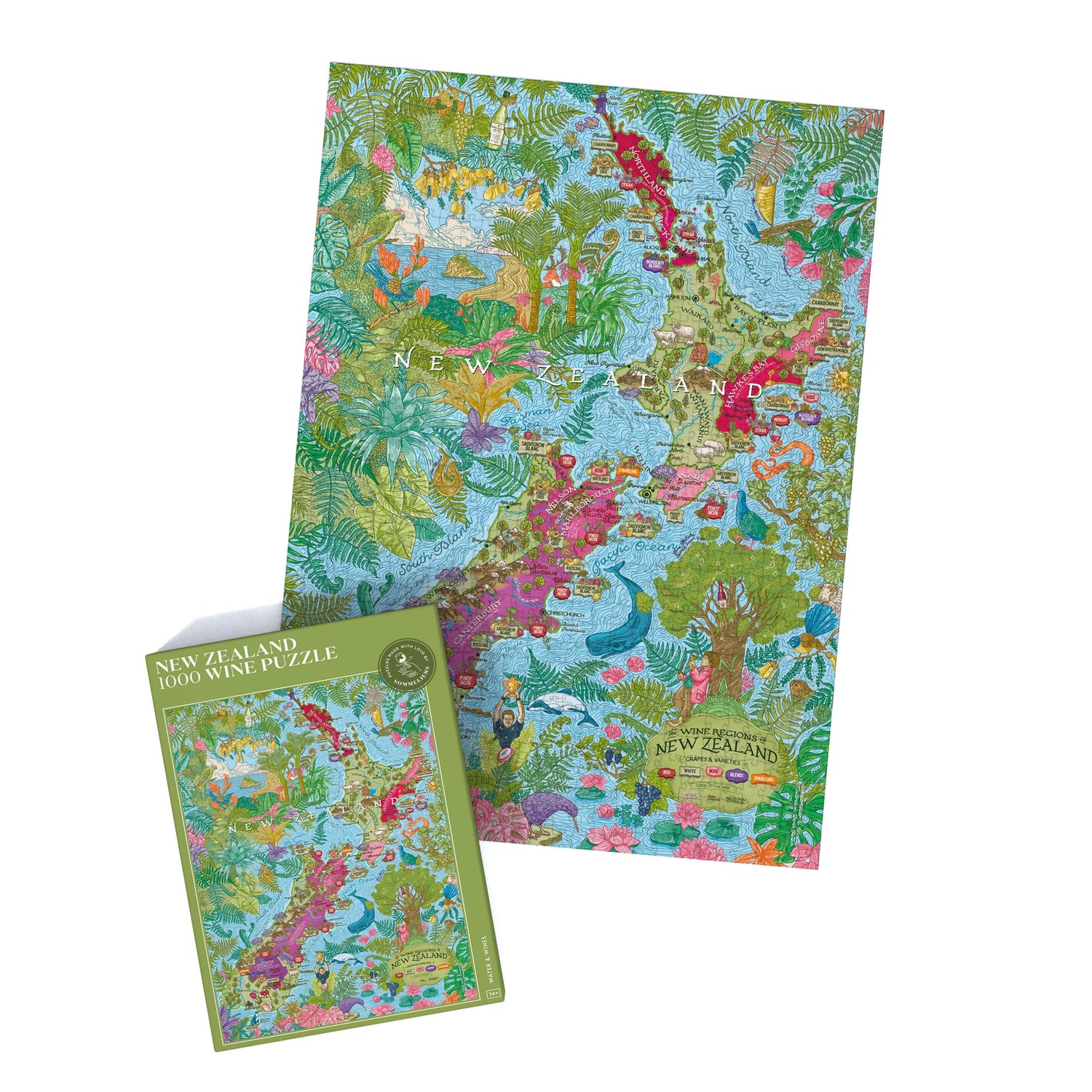 Puzzle de 1000 pièces - Les vins de Nouvelle-Zélande (48 x 68 cm) puzzle Water & Wines 