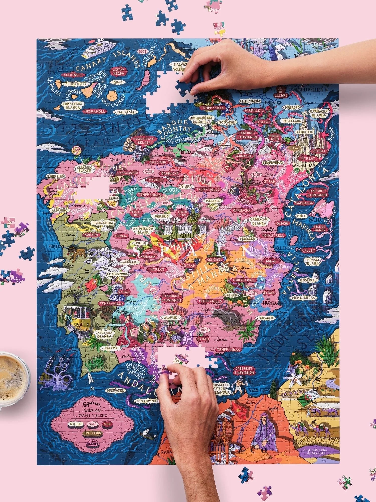 Puzzle de 1000 pièces - Les vins d'Espagne (48 x 68 cm) puzzle Water & Wines 