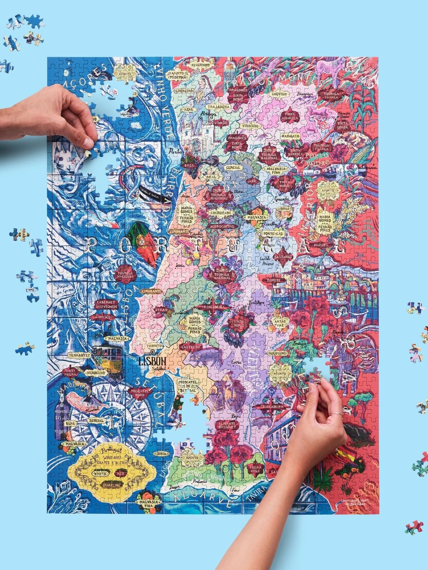 Puzzle de 1000 pièces - Les vins du Portugal (48 x 68 cm) puzzle Water & Wines 