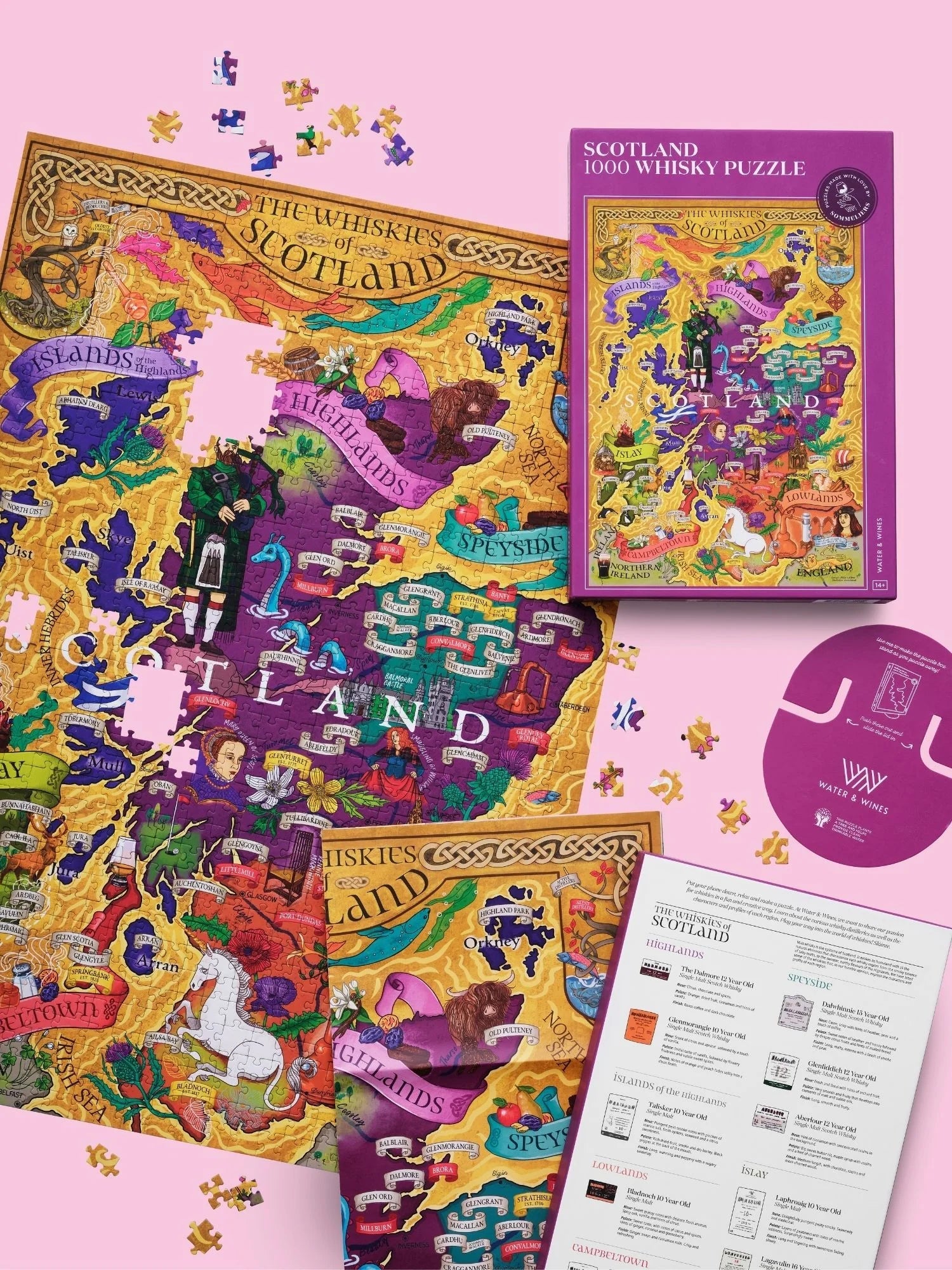 Puzzle de 1000 pièces - Les whiskey d'Écosse (48 x 68 cm) puzzle Water & Wines 