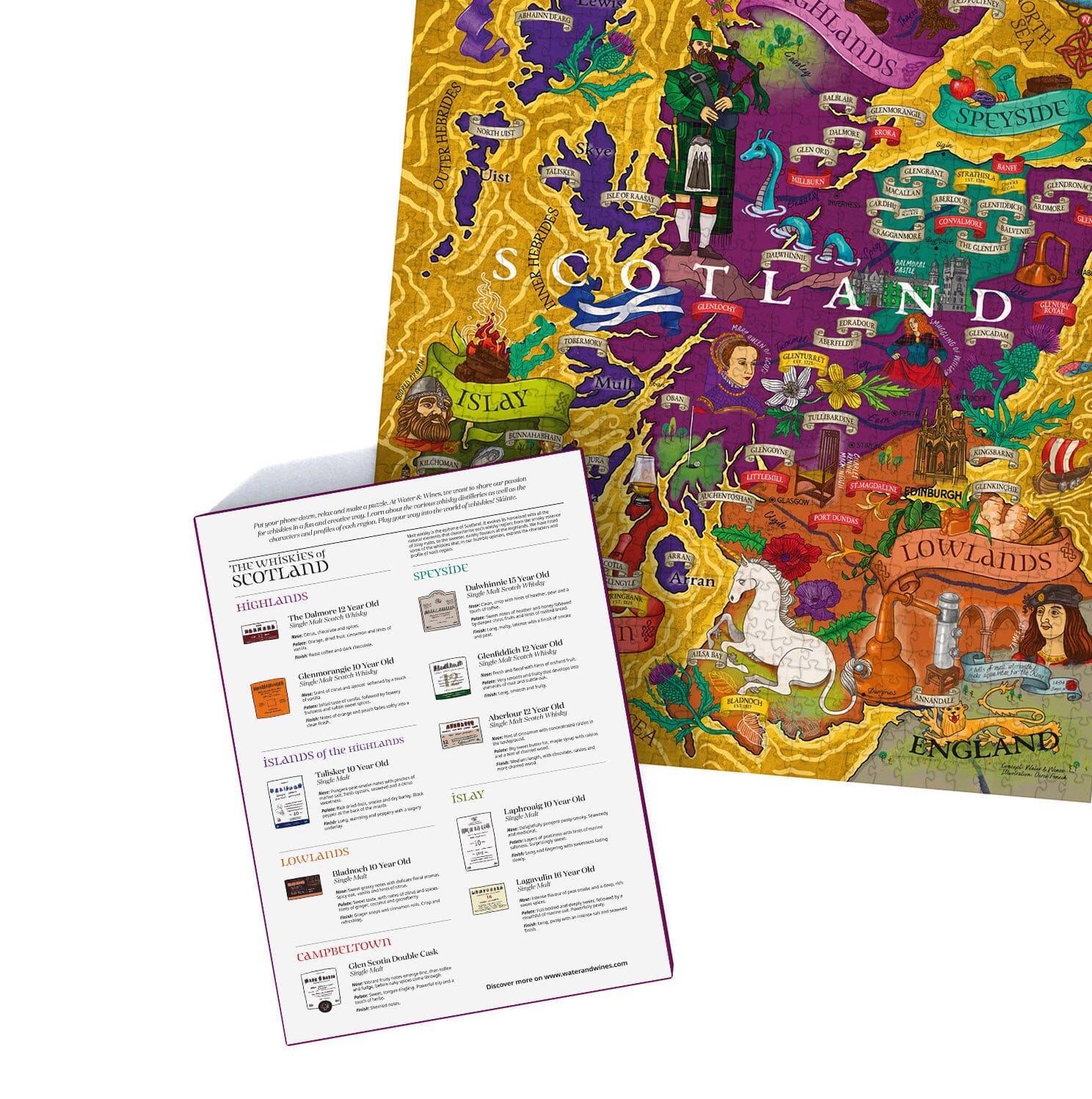 Puzzle de 1000 pièces - Les whiskey d'Écosse (48 x 68 cm) puzzle Water & Wines 