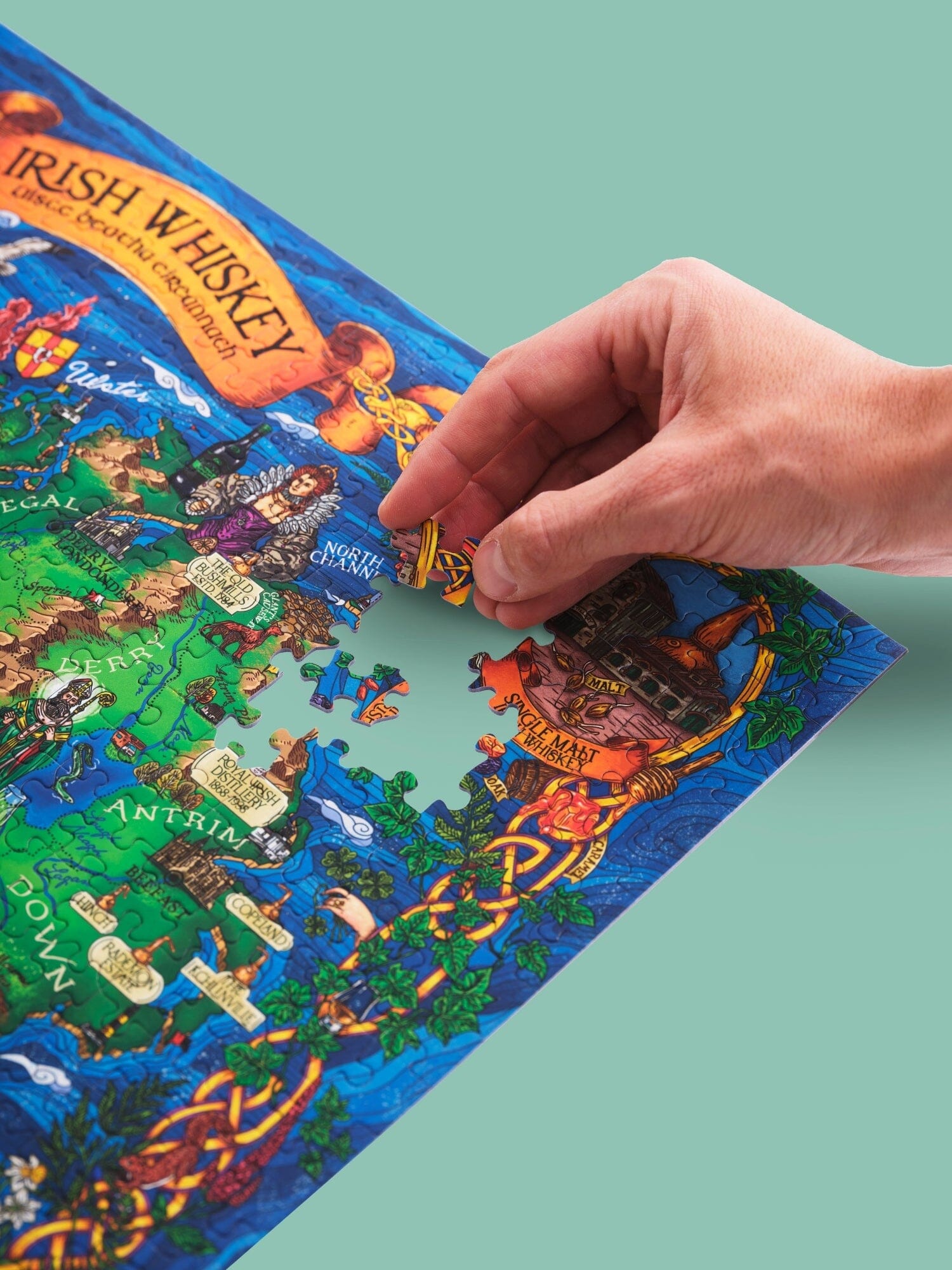 Puzzle de 1000 pièces - Les whiskies d'Irlande (48 x 68 cm) puzzle Water & Wines 