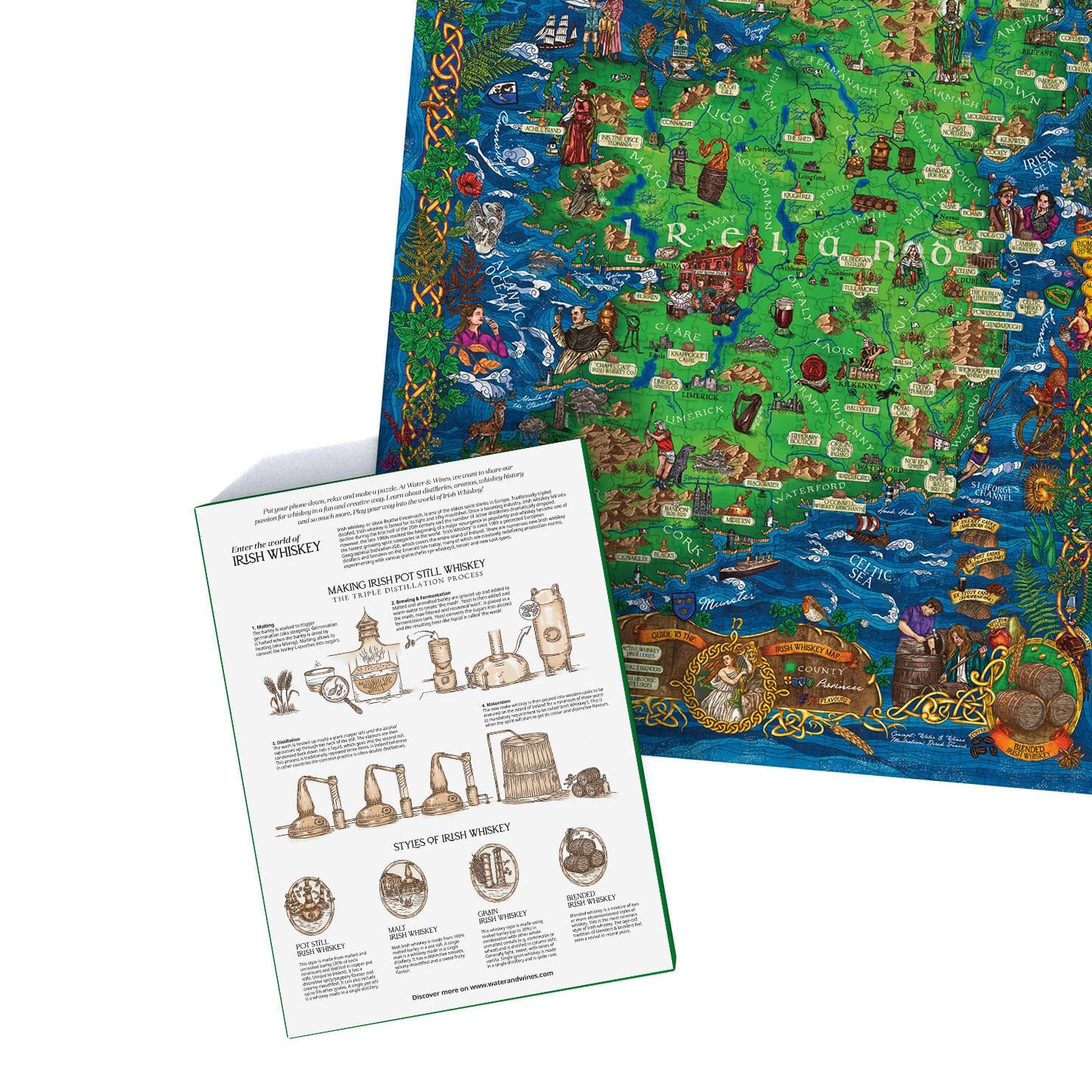 Puzzle de 1000 pièces - Les whiskies d'Irlande (48 x 68 cm) puzzle Water & Wines 