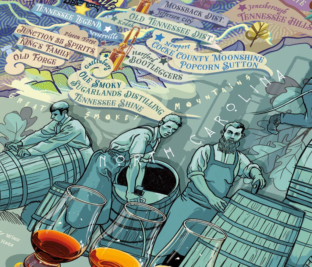 Puzzle de 1000 pièces - Les whiskies du Kentucky & Tennessee (48 x 68 cm) puzzle Water & Wines 