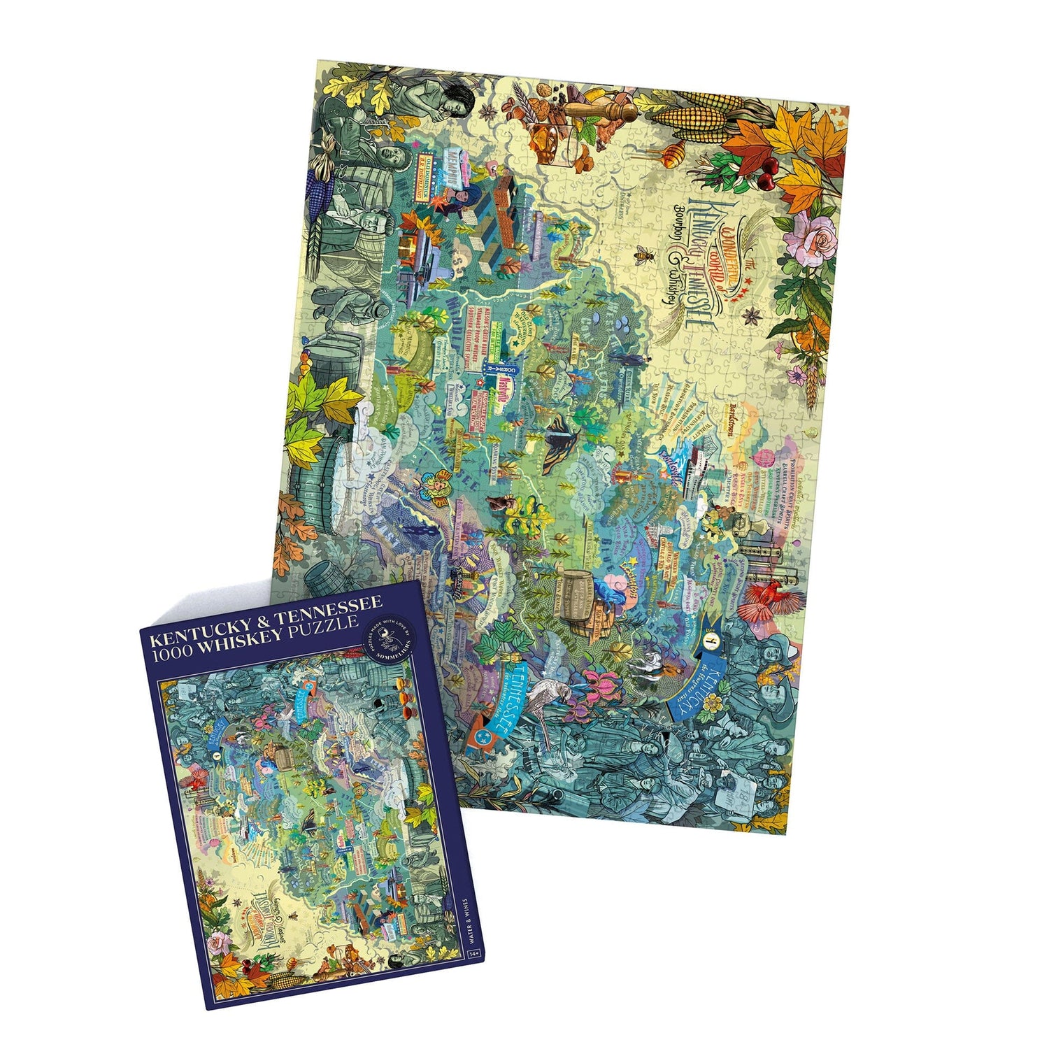 Puzzle de 1000 pièces - Les whiskies du Kentucky & Tennessee (48 x 68 cm) puzzle Water & Wines Default Title