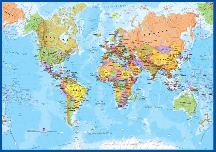 Puzzle du monde (en français) - 1000 pièces | Maps International puzzle Maps International 