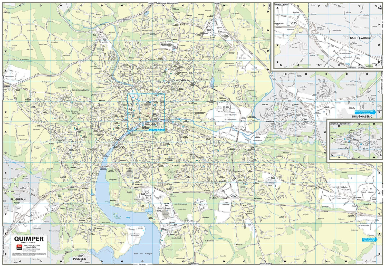 Quimper, Finistère - Plan de ville | Blay Foldex plan de ville Blay Foldex