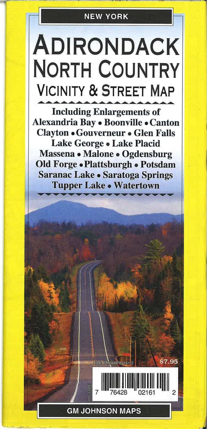 Région des Adirondacks, Pays du Nord, État de New York | GM Johnson plan de ville GM Johnson Default Title
