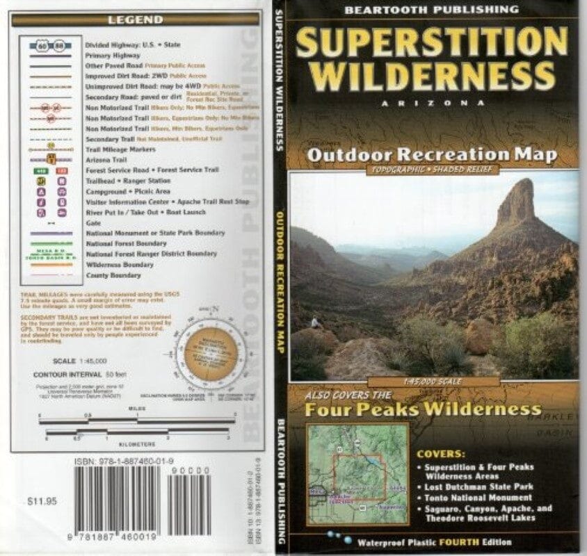 Région sauvage de Superstition - Arizona | Beartooth Publishing carte routière Beartooth Publishing