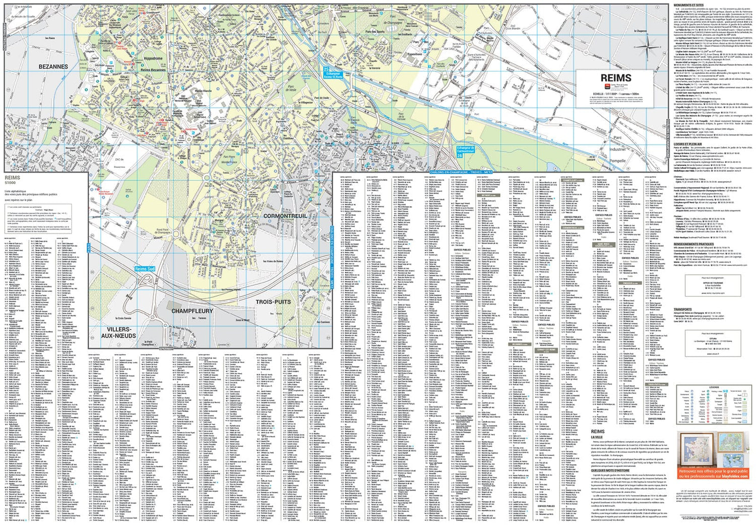 Reims, Marne - Plan de ville | Blay Foldex plan de ville Blay Foldex