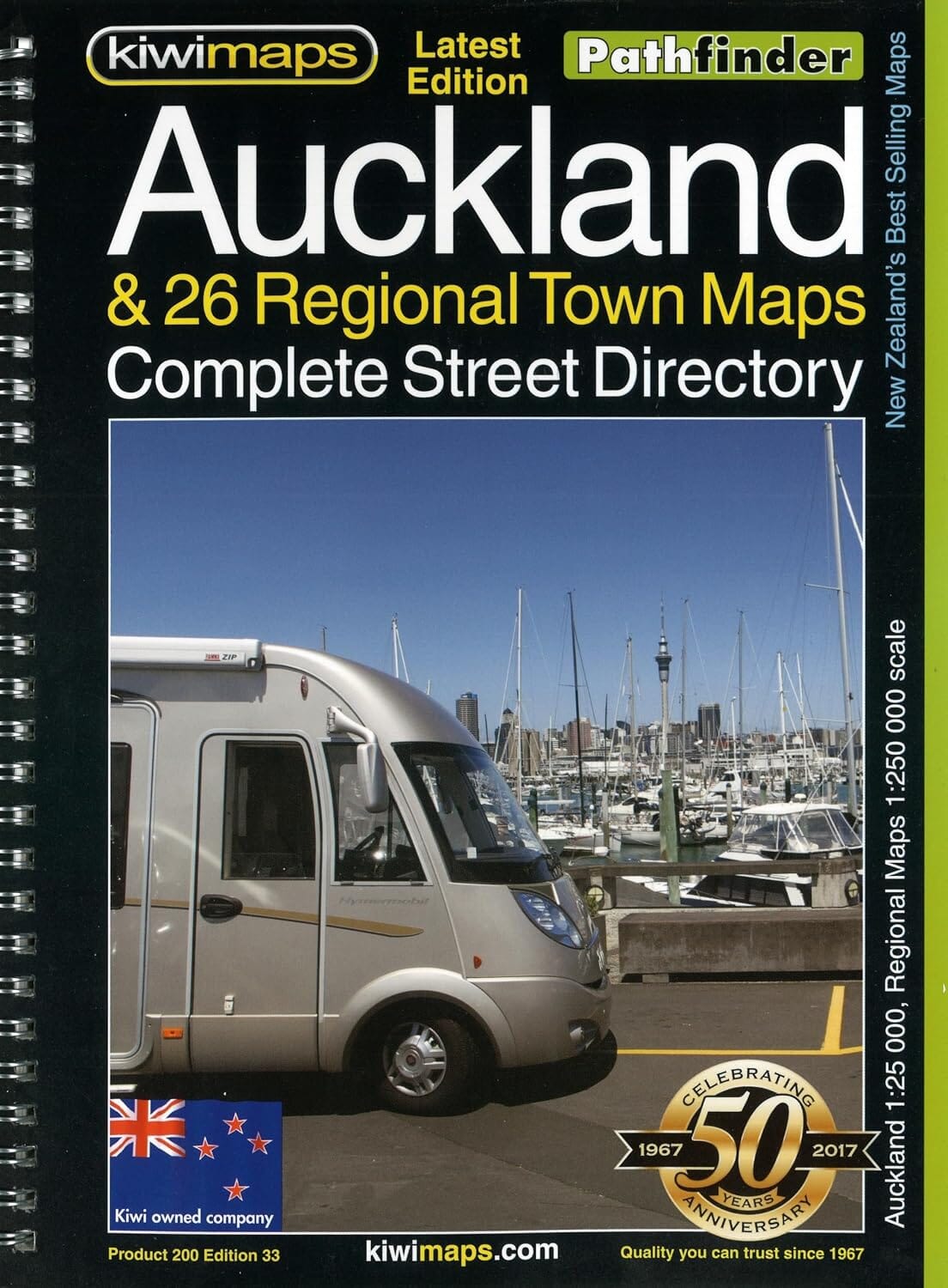 Répertoire des rues d'Auckland et 26 cartes de villes régionales (Nouvelle-Zélande) | Kiwi Maps atlas Kiwi Maps 