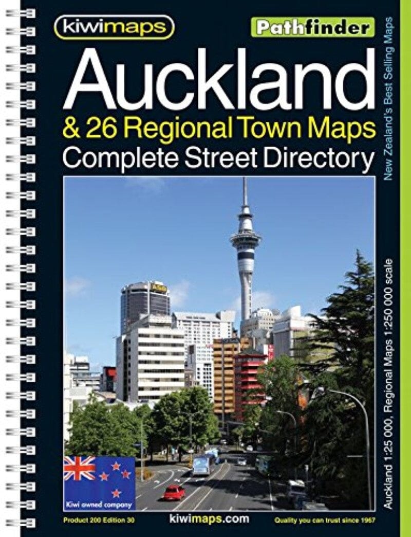 Répertoire des rues d'Auckland et 26 cartes de villes régionales (Nouvelle-Zélande) | Kiwi Maps atlas Kiwi Maps Default Title