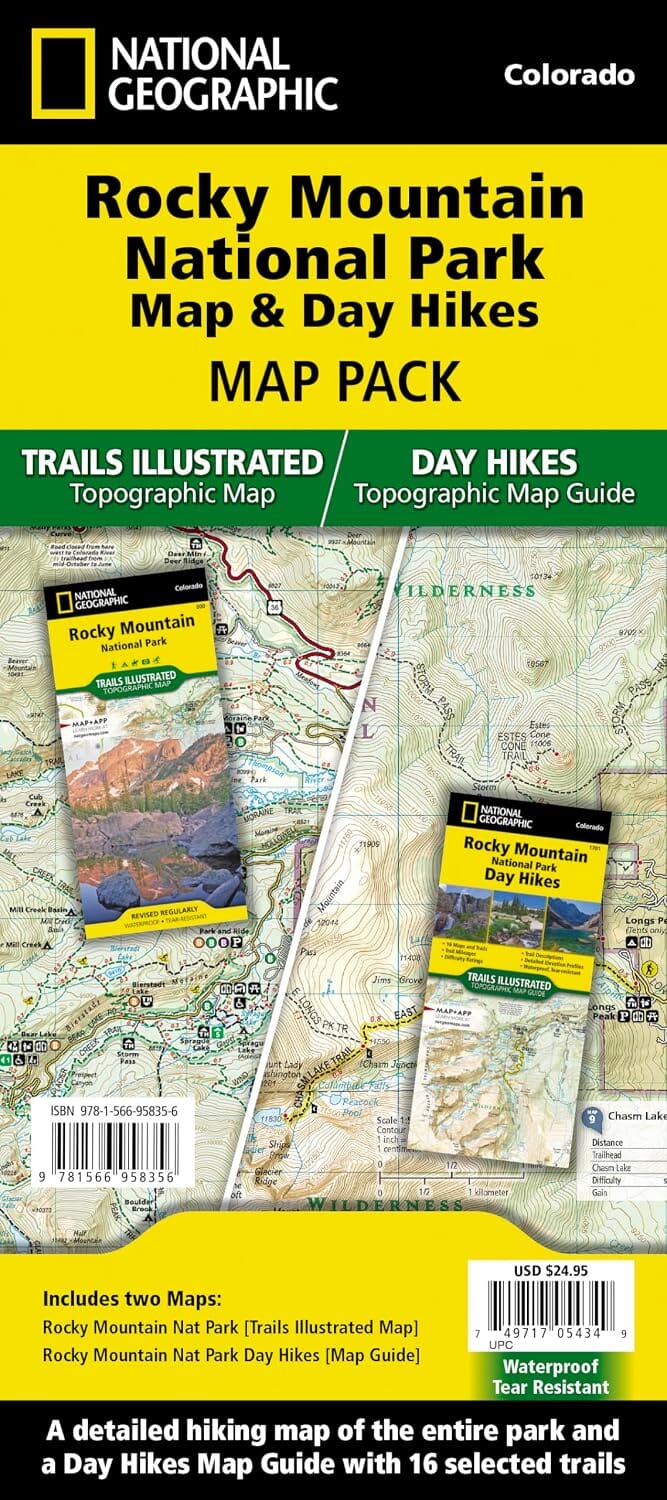 Rocky Mountain National Park Map & Day Hikes (lot de cartes) | National Geographic carte de randonnée National Geographic 