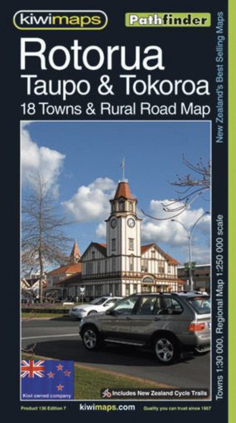 Rotorua, Taupo et Tokoroa : 18 villes et carte des routes rurales (Nouvelle-Zélande) | Kiwi Maps plan de ville Kiwi Maps Default Title