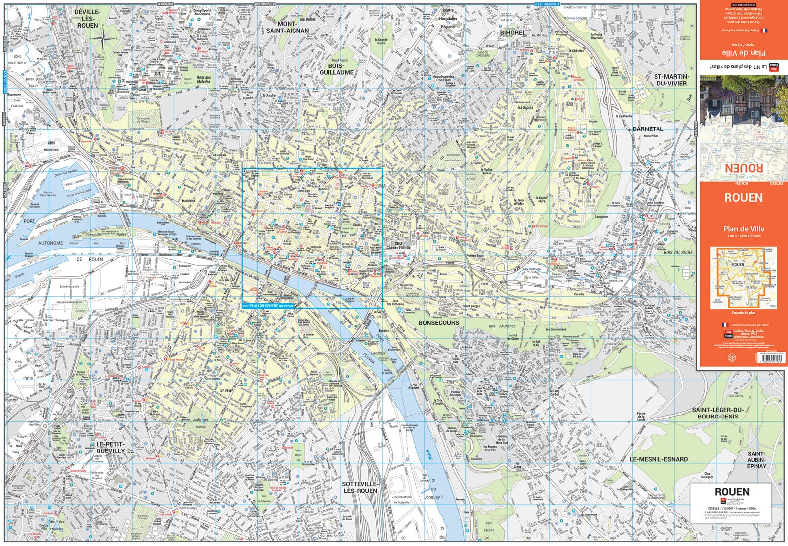 Rouen, Seine-Maritime - Plan de ville | Blay Foldex plan de ville Blay Foldex
