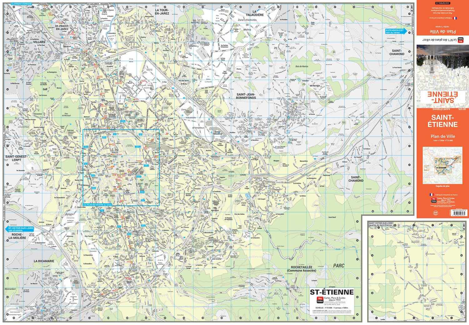 Saint-Étienne, Loire - Plan de ville | Blay Foldex plan de ville Blay Foldex