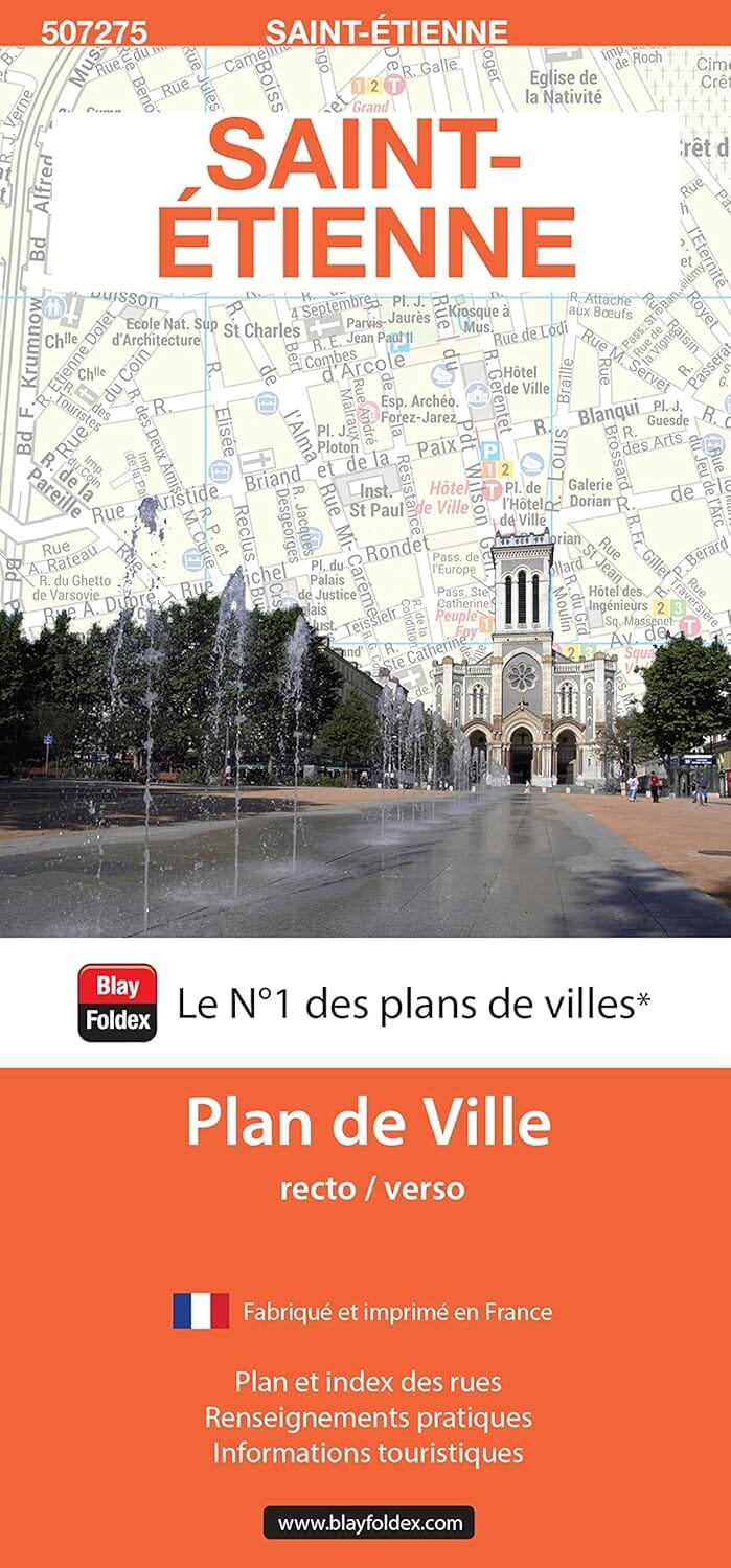 Saint-Étienne, Loire - Plan de ville | Blay Foldex plan de ville Blay Foldex 