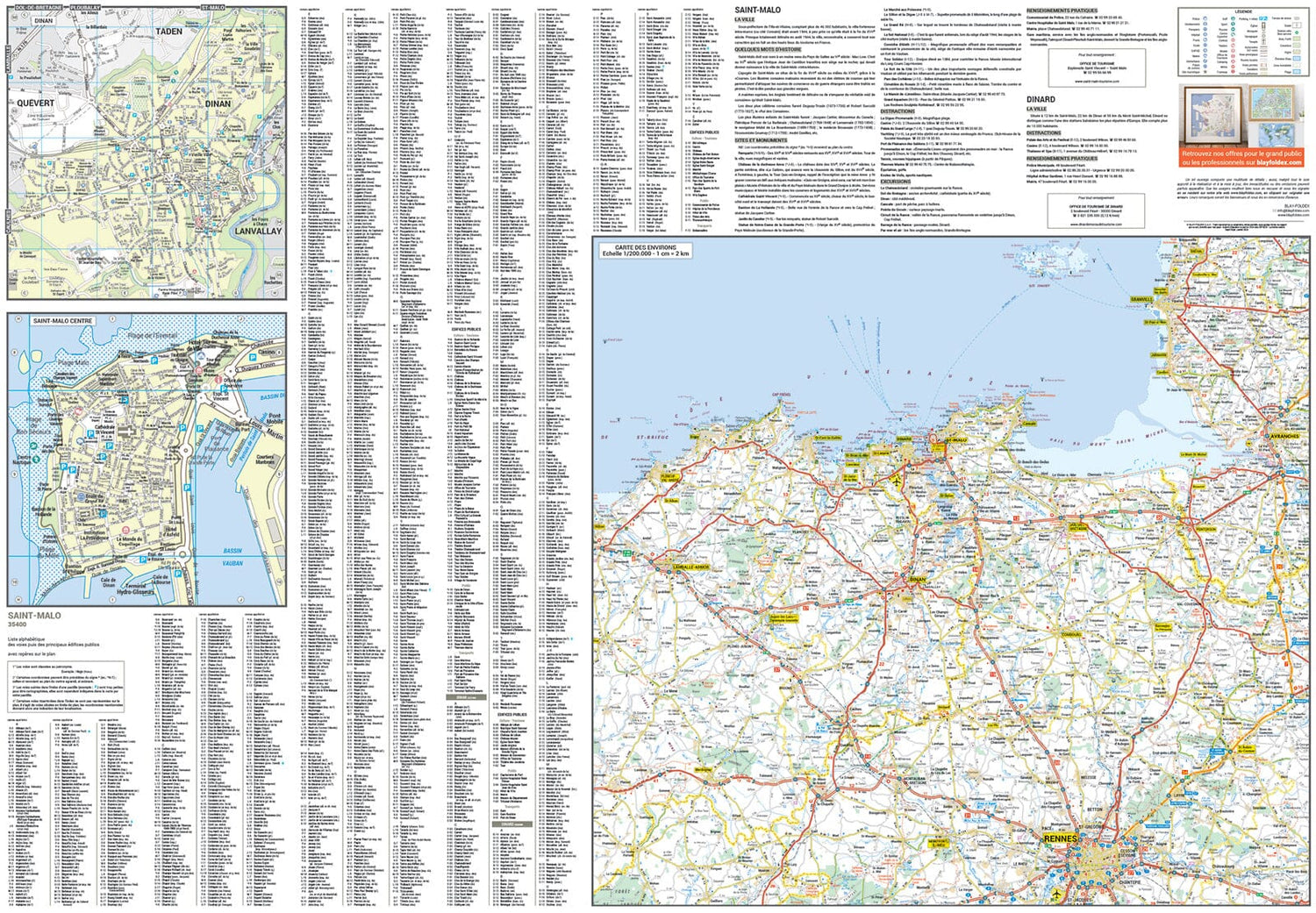 Saint-Malo et Dinard, Ille-et-Vilaine - Plan de ville | Blay Foldex plan de ville Blay Foldex