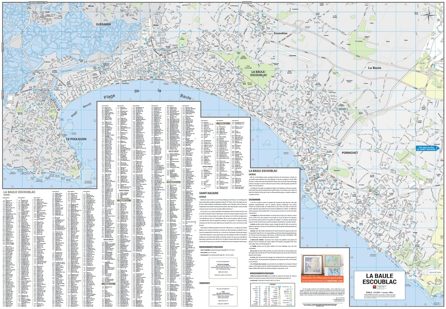Saint-Nazaire et La Baule, Loire-Atlantique - Plan de ville | Blay Foldex plan de ville Blay Foldex