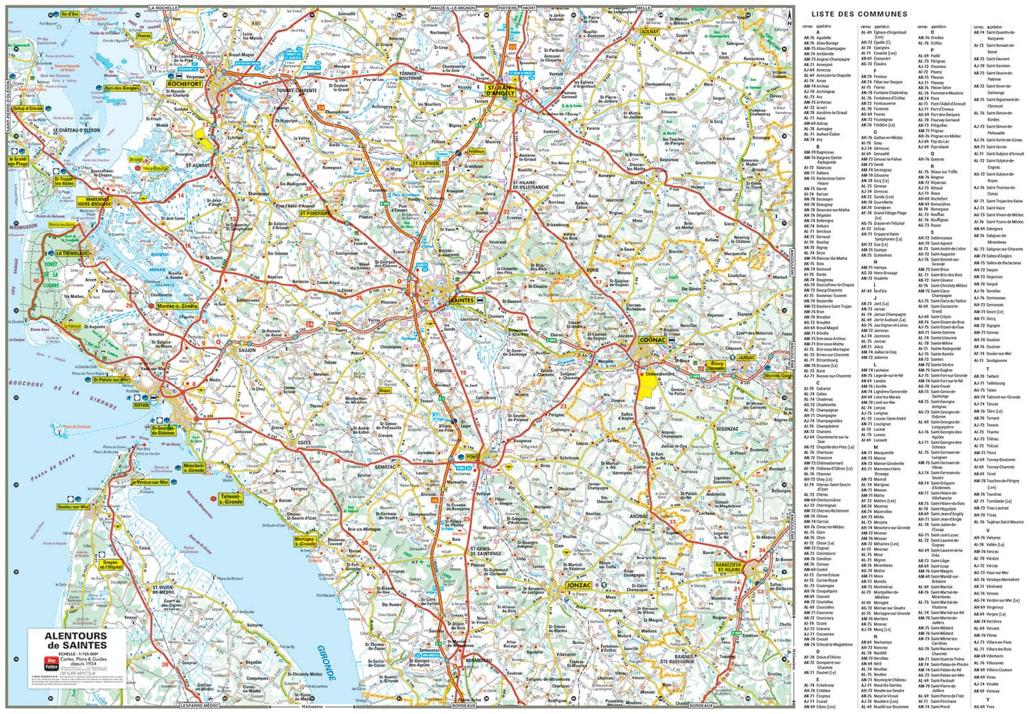 Saintes, Charente-Maritime - Plan de ville | Blay Foldex plan de ville Blay Foldex