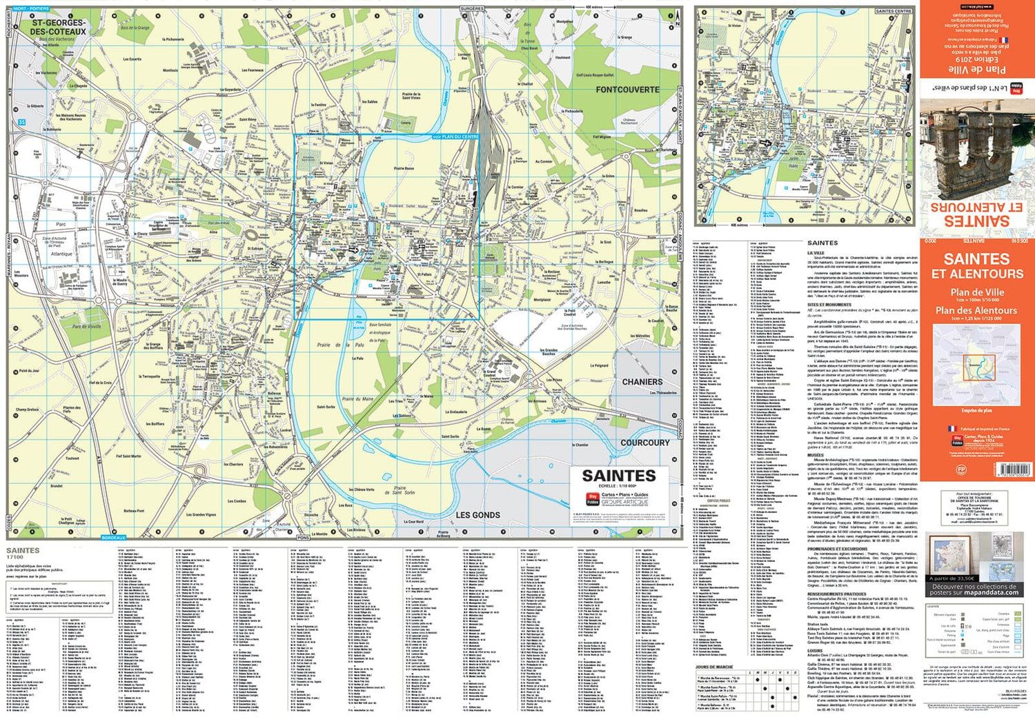 Saintes, Charente-Maritime - Plan de ville | Blay Foldex plan de ville Blay Foldex