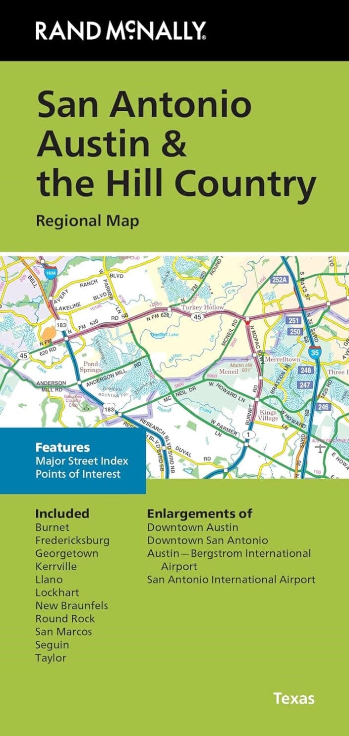 San Antonio, Austin et le Hill Country, Texas | Rand McNally plan de ville Rand McNally