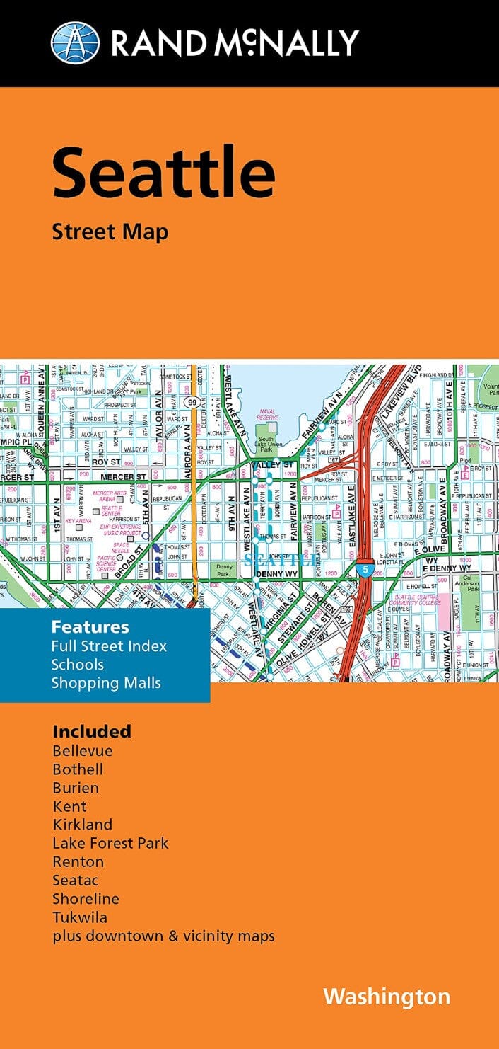 Seattle, Washington | Rand McNally plan de ville Rand McNally