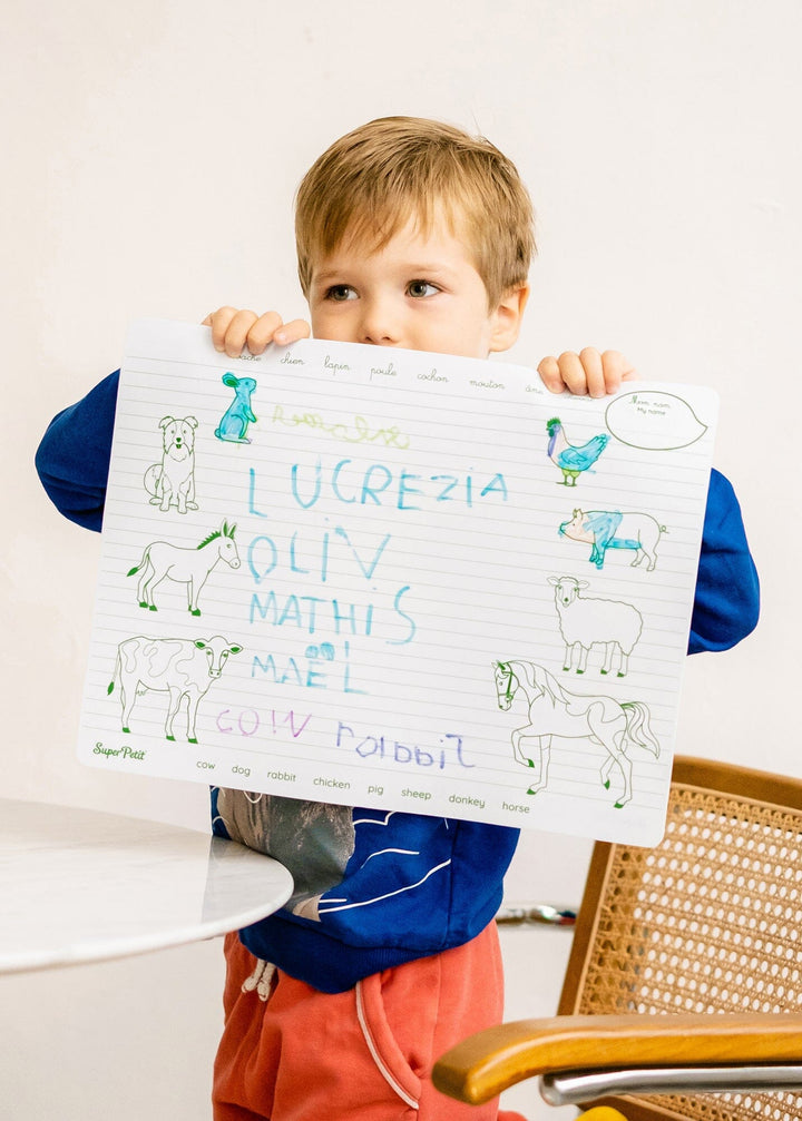 Set de coloriage en silicone réutilisable et réversible - Les animaux de la ferme (3 ans et +) | SuperPetit accessoire de voyage SuperPetit 