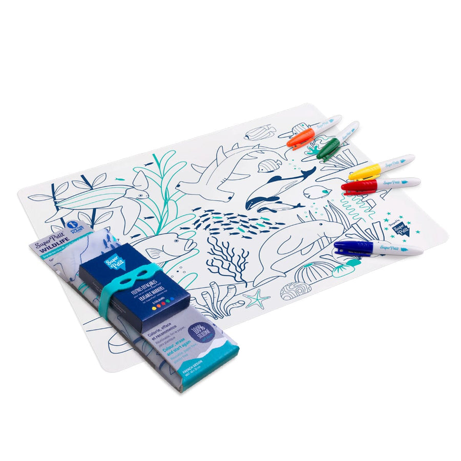 Set de coloriage réutilisable en silicone - Barrière de corail (3 ans et +) | SuperPetit accessoire de voyage SuperPetit 