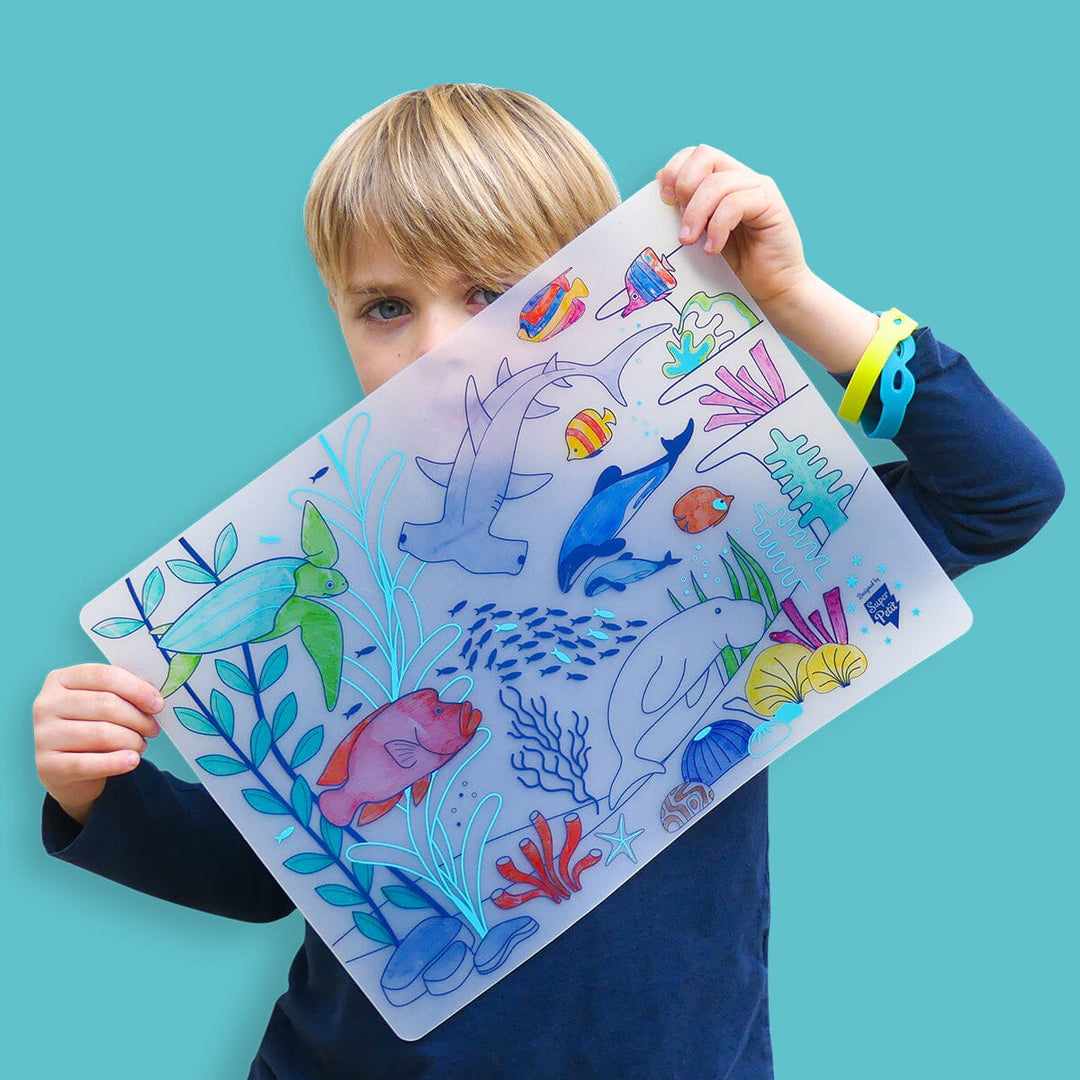 Set de coloriage réutilisable en silicone - Barrière de corail (3 ans et +) | SuperPetit accessoire de voyage SuperPetit 