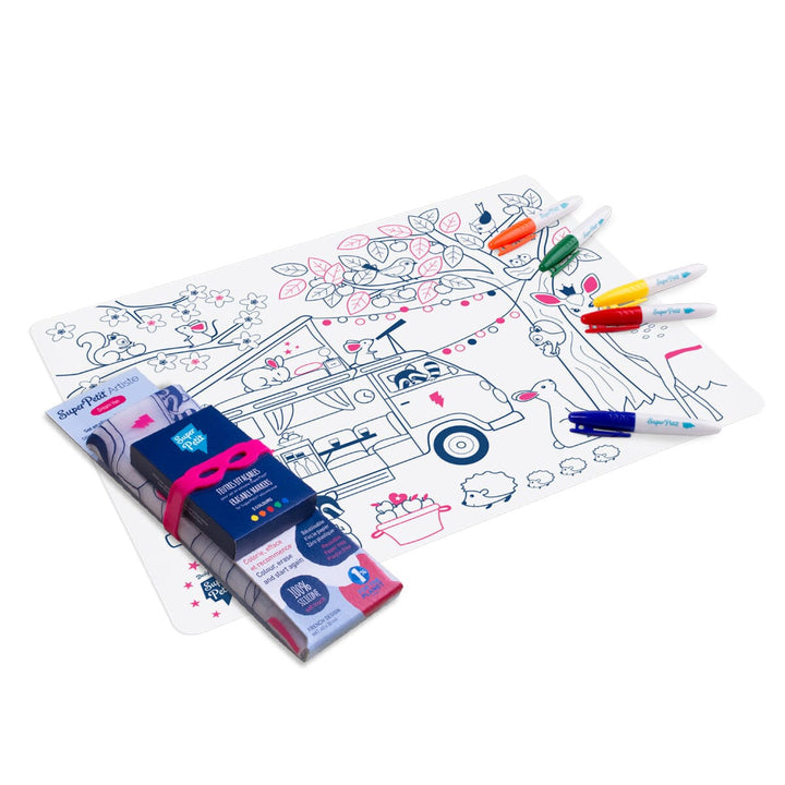 Set de coloriage réutilisable en silicone - Dream Van (3 ans et +) | SuperPetit accessoire de voyage SuperPetit 