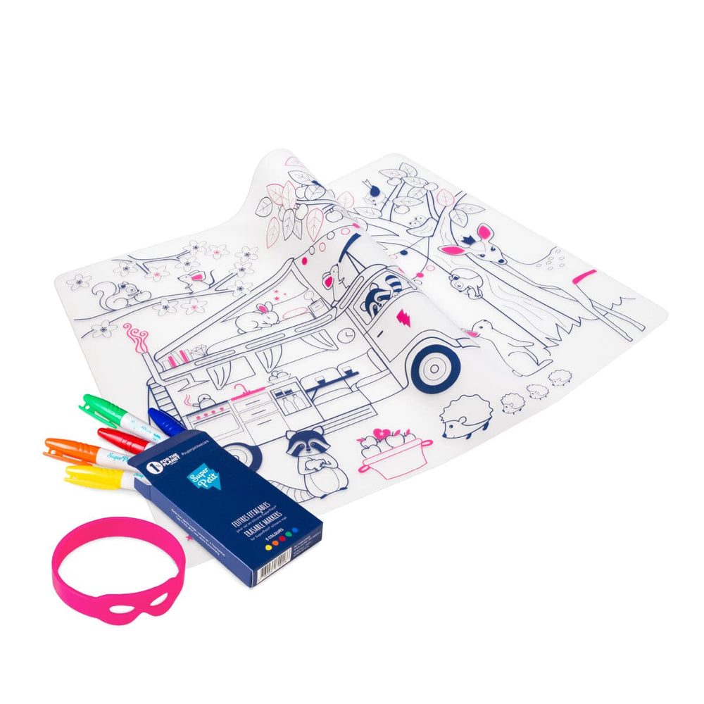 Set de coloriage réutilisable en silicone - Dream Van (3 ans et +) | SuperPetit accessoire de voyage SuperPetit 