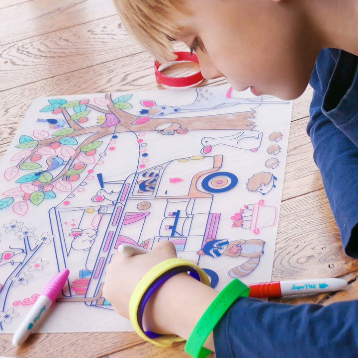 Set de coloriage réutilisable en silicone - Dream Van (3 ans et +) | SuperPetit accessoire de voyage SuperPetit 