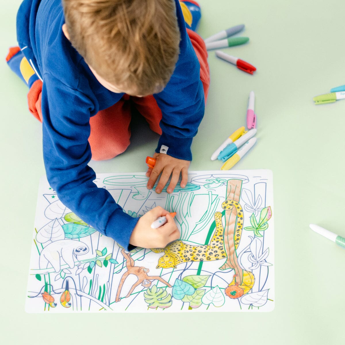 Set de coloriage réutilisable en silicone - Forêt amazonienne (3 ans et +) | SuperPetit jeu SuperPetit