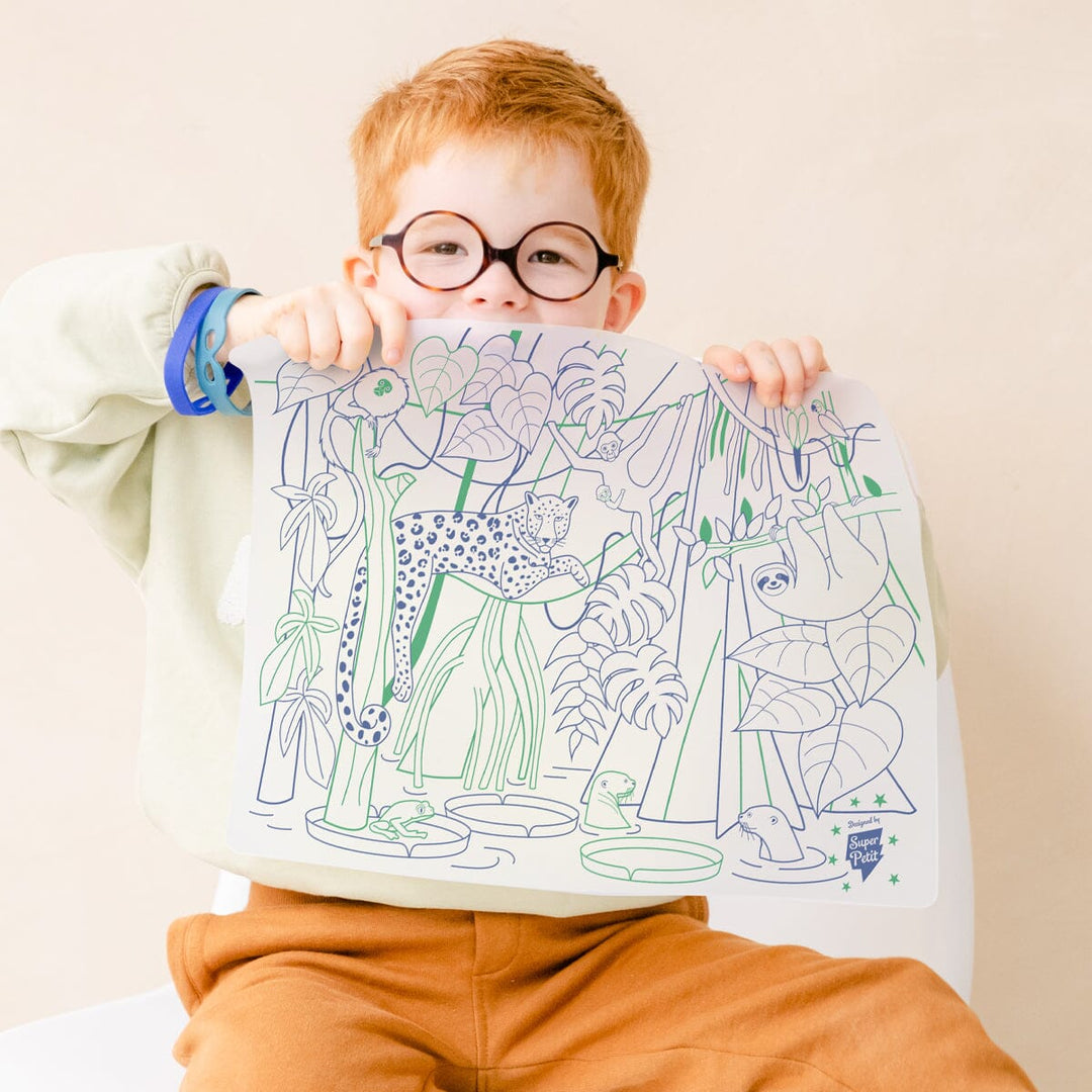 Set de coloriage réutilisable en silicone - Forêt amazonienne (3 ans et +) | SuperPetit accessoire de voyage SuperPetit 