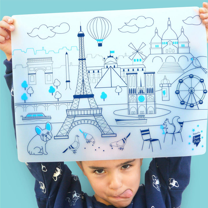 Set de coloriage réutilisable en silicone - Paris (3 ans et +) | SuperPetit accessoire de voyage SuperPetit 