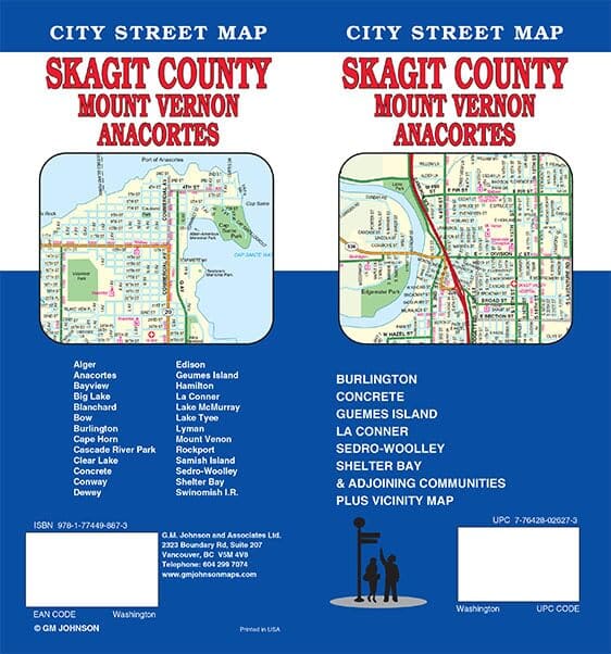 Skagit County, Mount Vernon et Anacortes (Washington) | GM Johnson plan de ville GM Johnson 