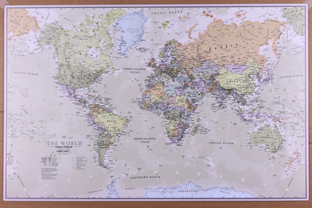 Sous-main carte du monde vintage - World Classic | 67 × 43 cm accessoire Maps International 