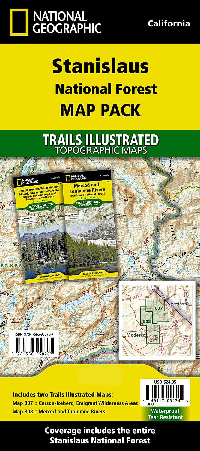 Stanislaus National Forest (lot de cartes) | National Geographic carte de randonnée National Geographic 