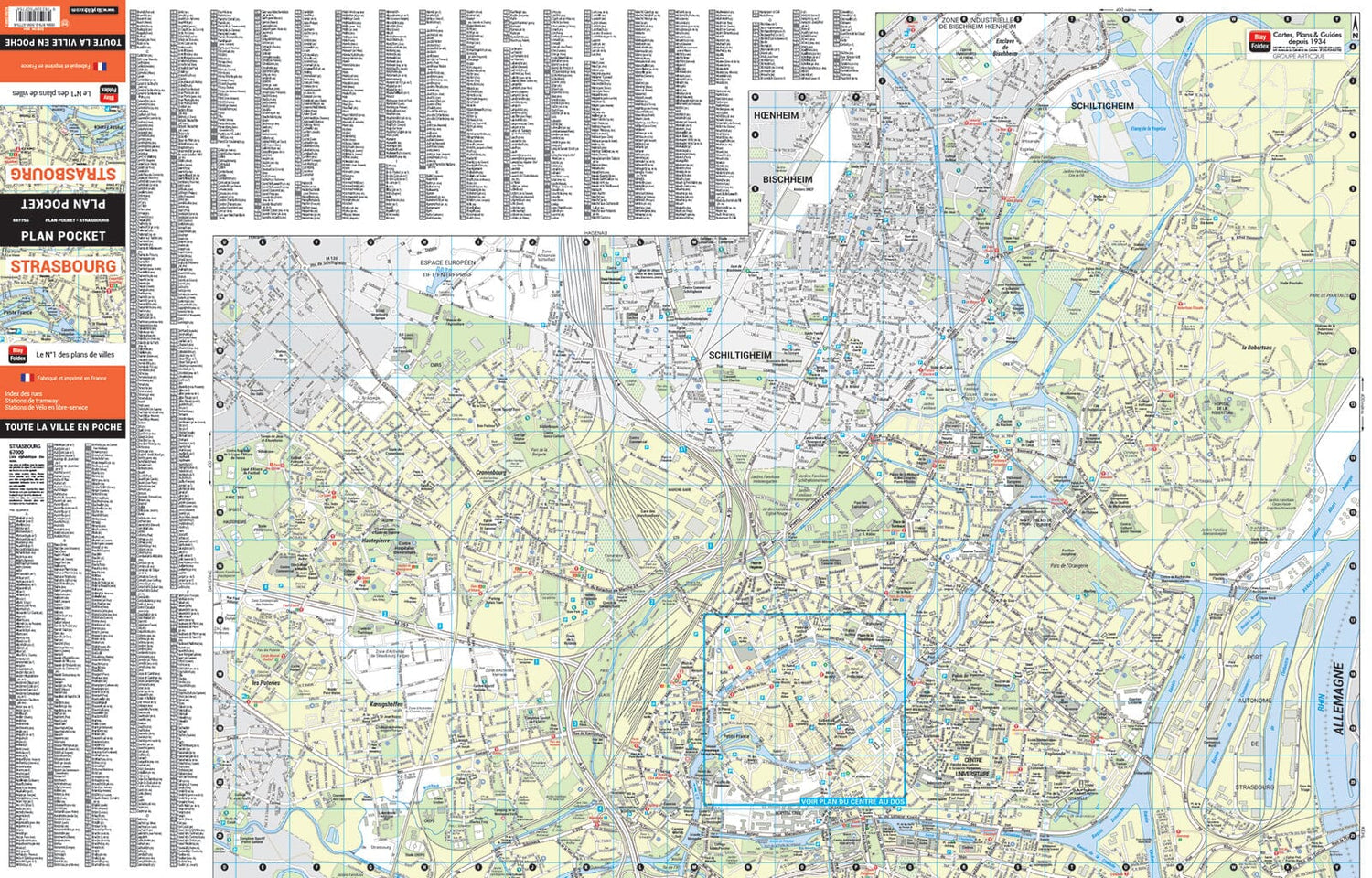 Strasbourg, Bas-Rhin - Plan de ville "pocket" | Blay Foldex plan de ville Blay Foldex
