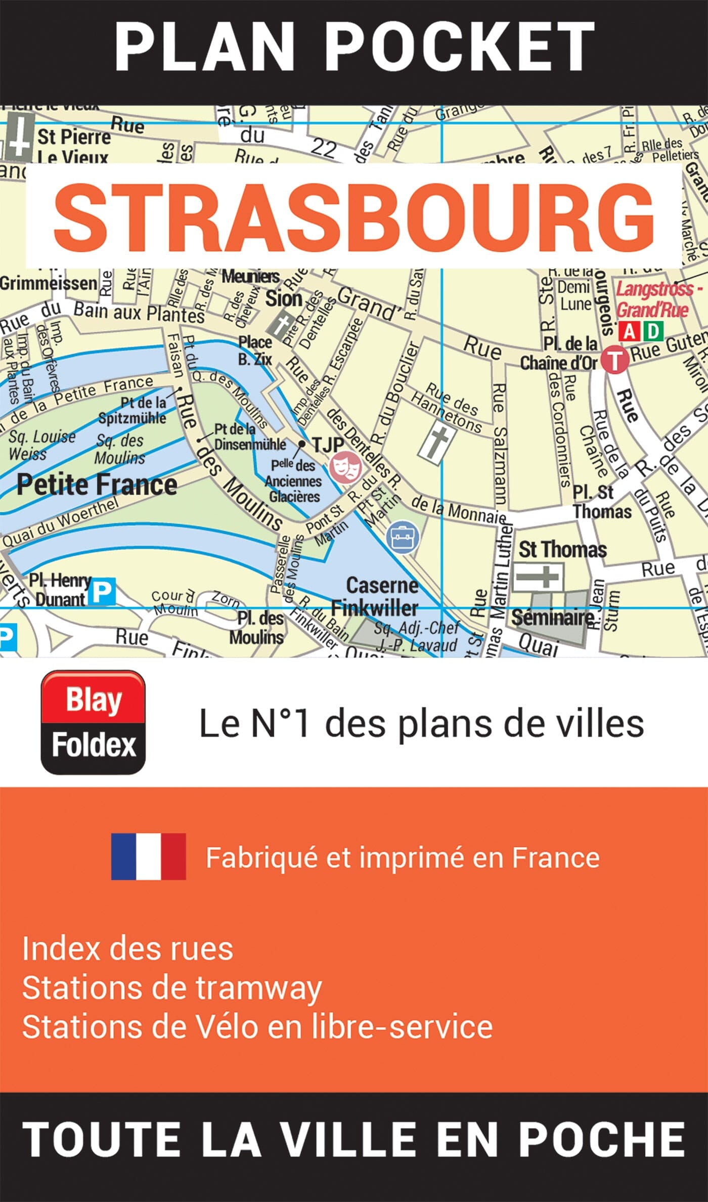 Strasbourg, Bas-Rhin - Plan de ville "pocket" | Blay Foldex plan de ville Blay Foldex