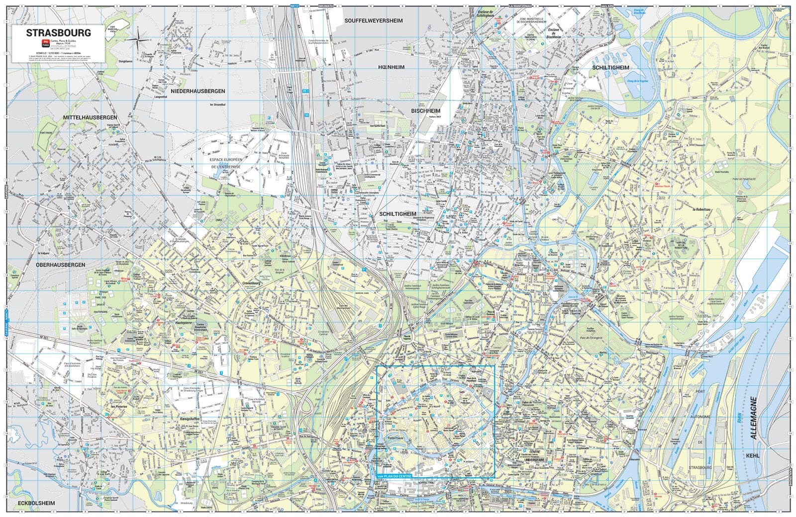 Strasbourg - Plan de ville grand format | Blay Foldex plan de ville Blay Foldex