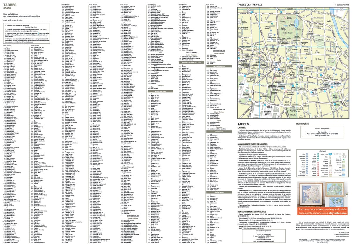 Tarbes, Hautes-Pyrénées - Plan de ville | Blay Foldex plan de ville Blay Foldex