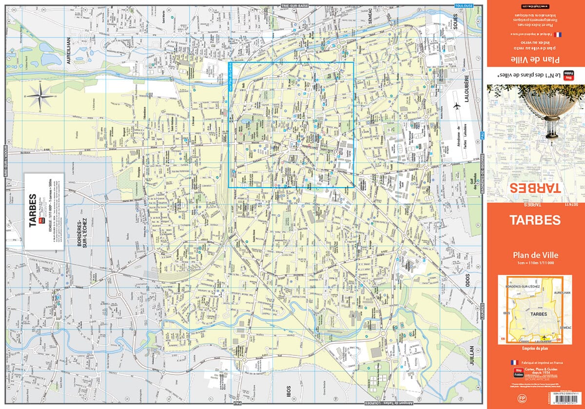 Tarbes, Hautes-Pyrénées - Plan de ville | Blay Foldex plan de ville Blay Foldex