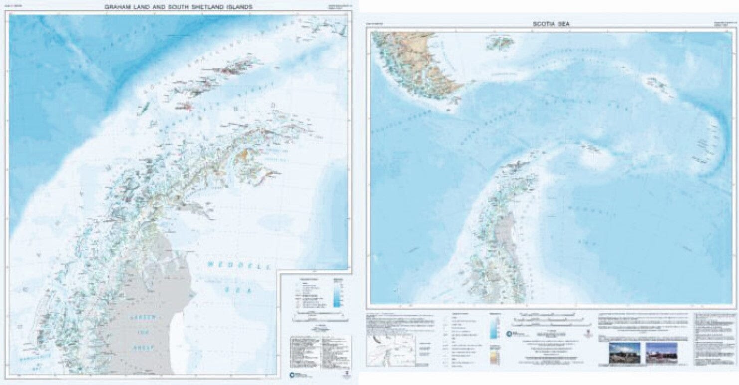 Terre de Graham et îles Shetland du Sud / Carte de la mer de Scotia | British Antarctic Survey carte murale roulée (en tube) British Antarctic Survey Default Title
