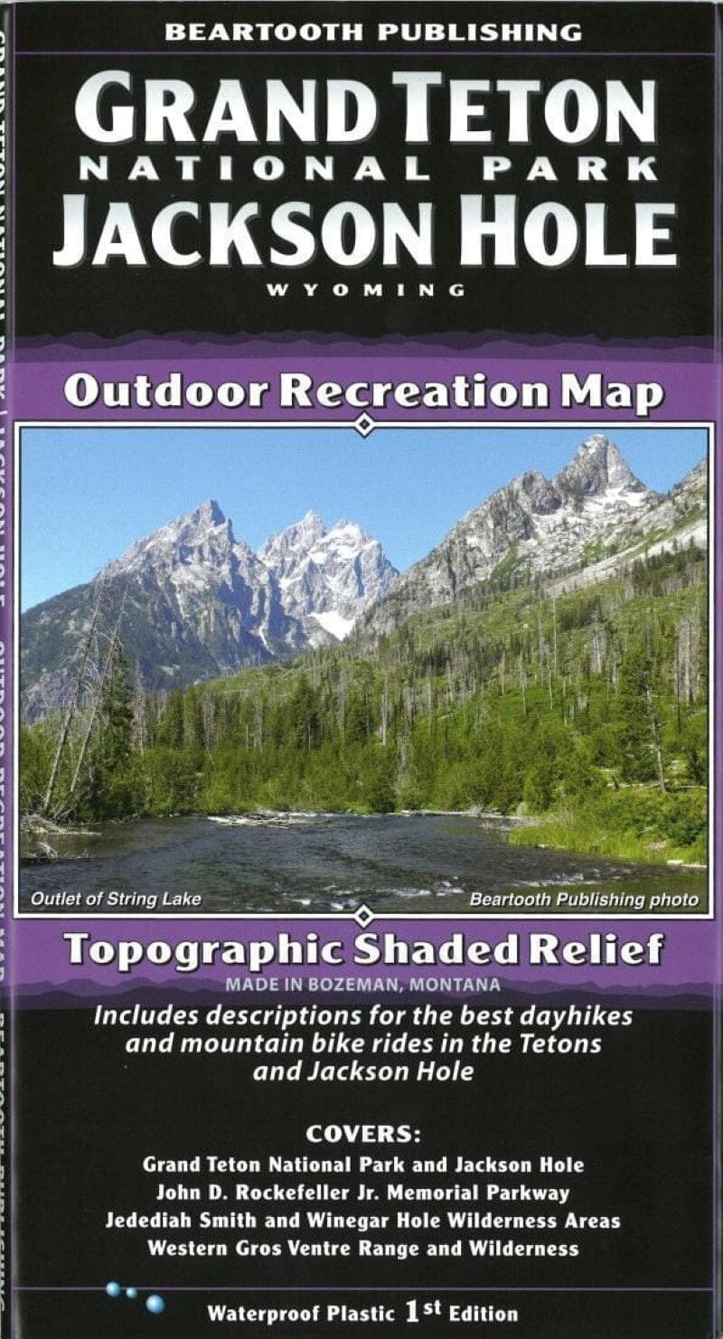 Teton Range Core Trails, Wyoming : carte des loisirs de plein air, topographique en relief ombré | Beartooth Publishing carte routière Beartooth Publishing
