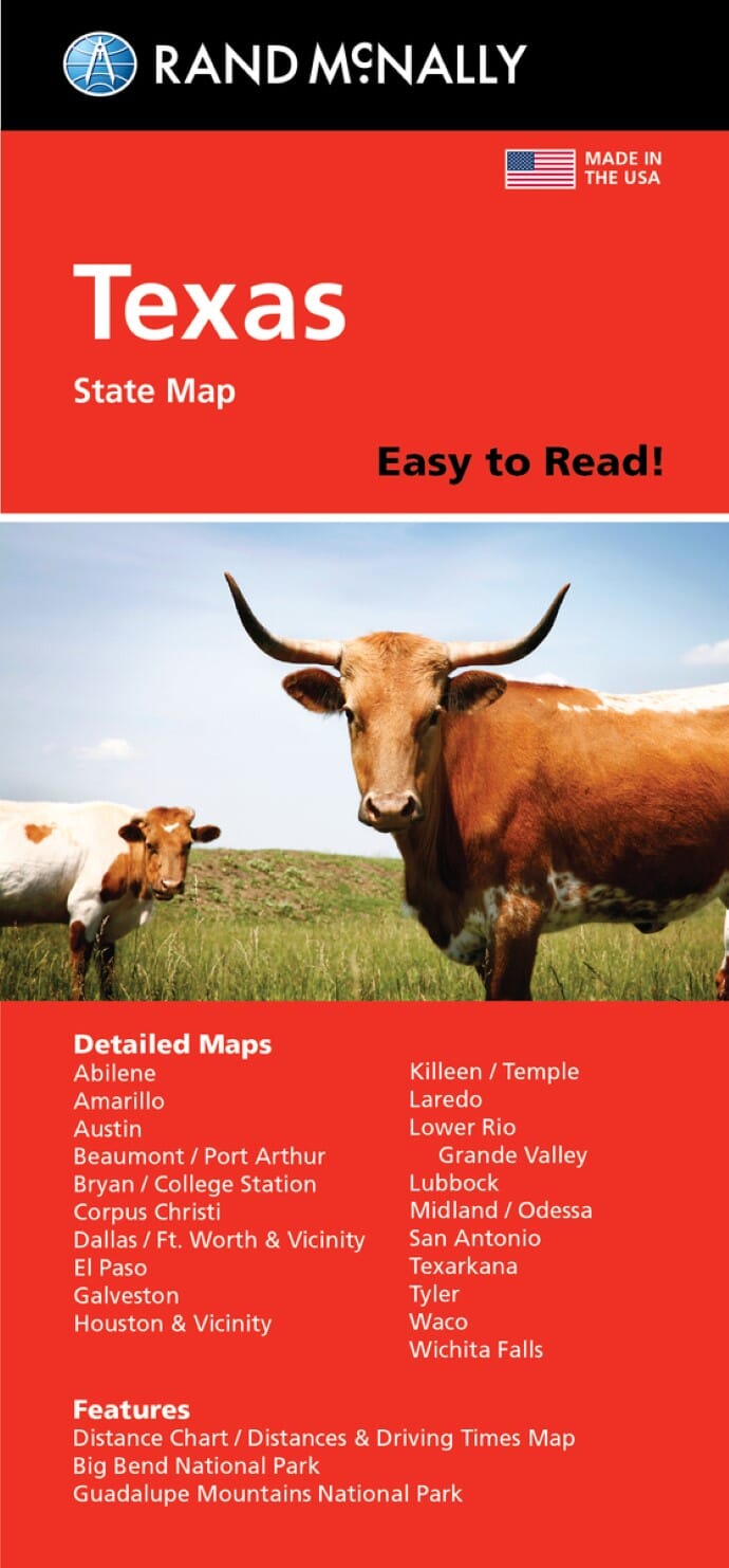Texas, carte facile à lire | Rand McNally carte pliée Rand McNally 