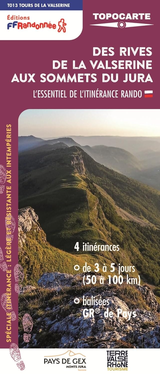 Topocarte - Des rives de la Valserine aux sommets du Jura | FFRandonnée carte de randonnée FFR - Fédération Française de Randonnée 