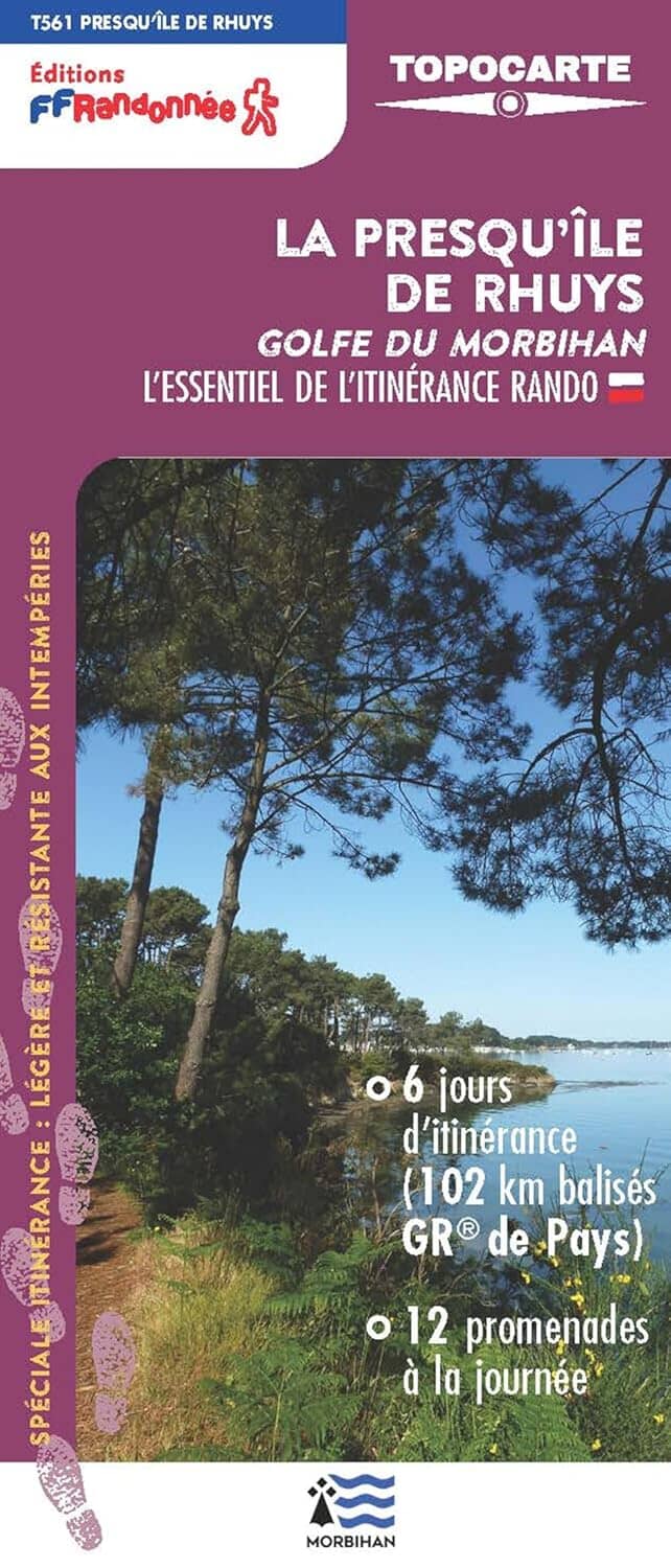 Topocarte - La presqu'île du Rhuys, Golfe du Morbihan | FFRandonnée carte de randonnée FFR - Fédération Française de Randonnée 