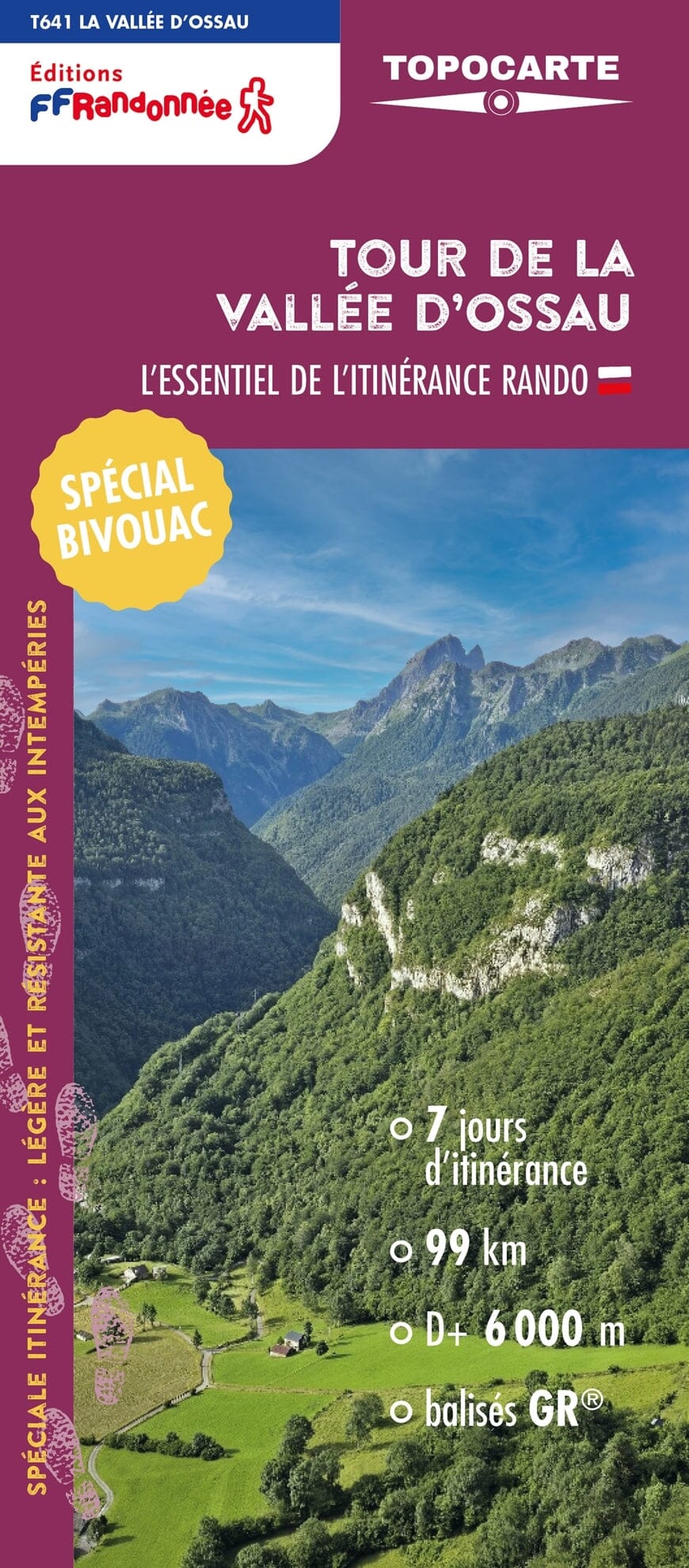 Topocarte - Tour de la Vallée d'Ossau | FFRandonnée carte pliée FFR - Fédération Française de Randonnée 